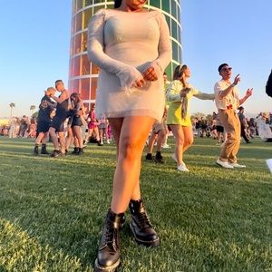 Oh Polly mesh dress with rhinestones